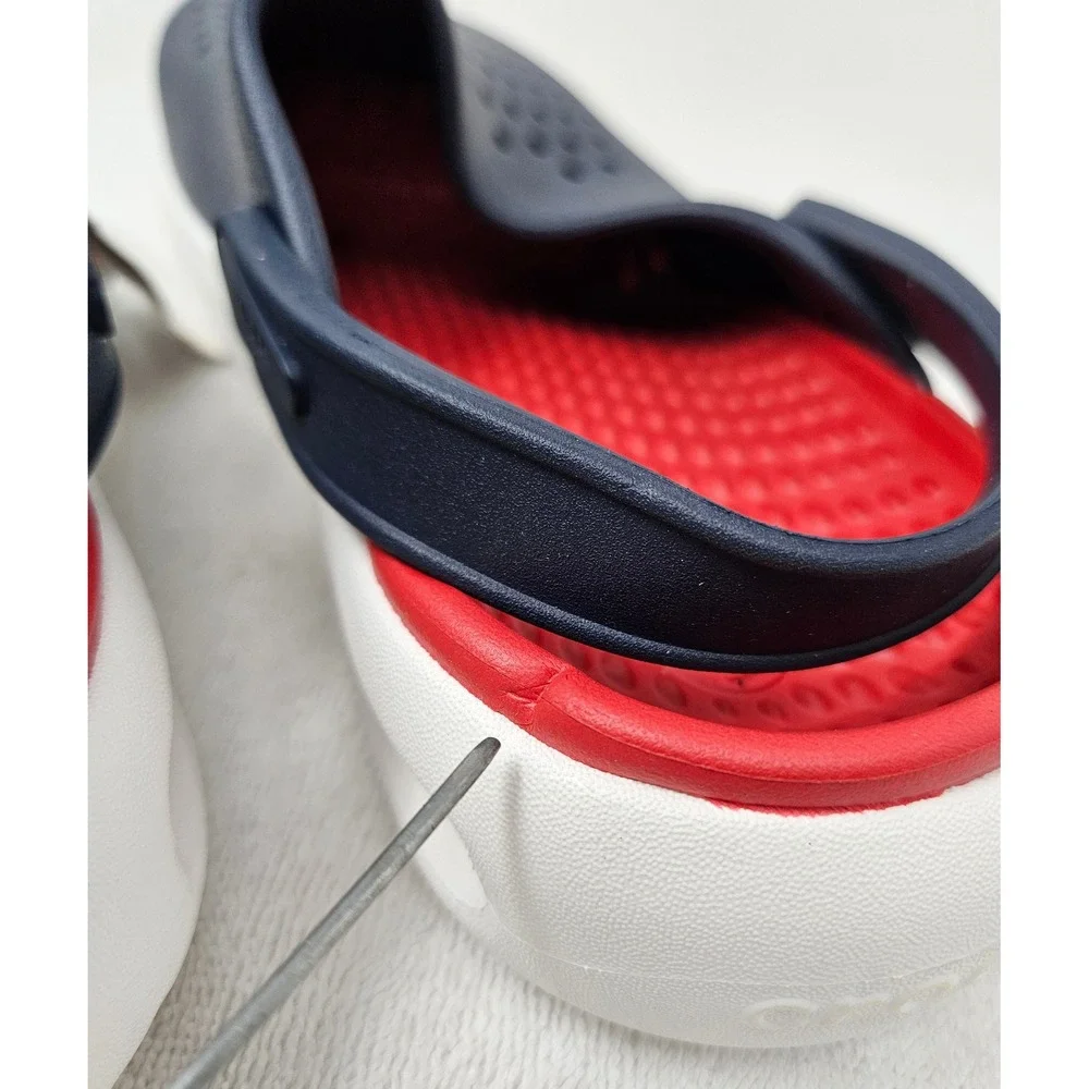Crocs InMotion Clogs Red/Navy/White, 209964, Men's 5/Women's 7, New w/Blemish